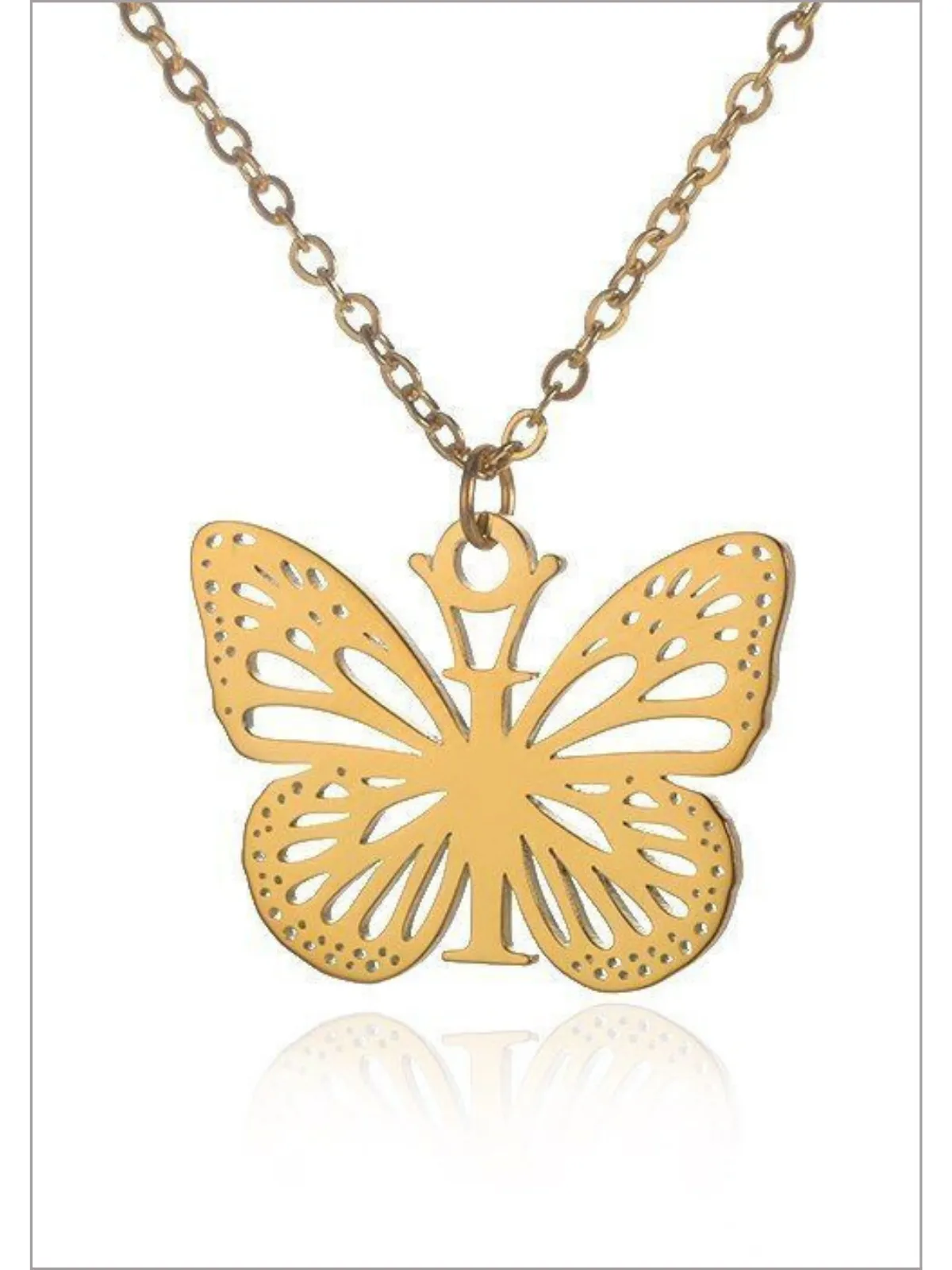 Sweet Keepsake Butterfly Letter Pendant Necklace
