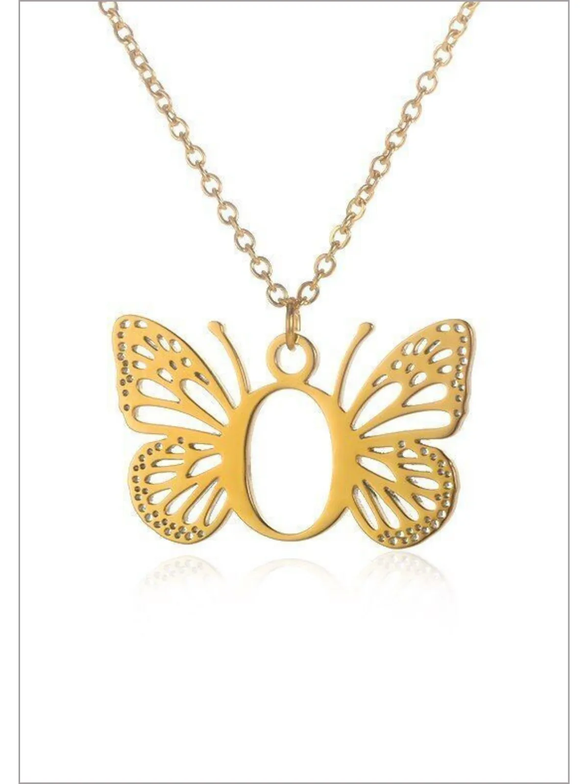 Sweet Keepsake Butterfly Letter Pendant Necklace