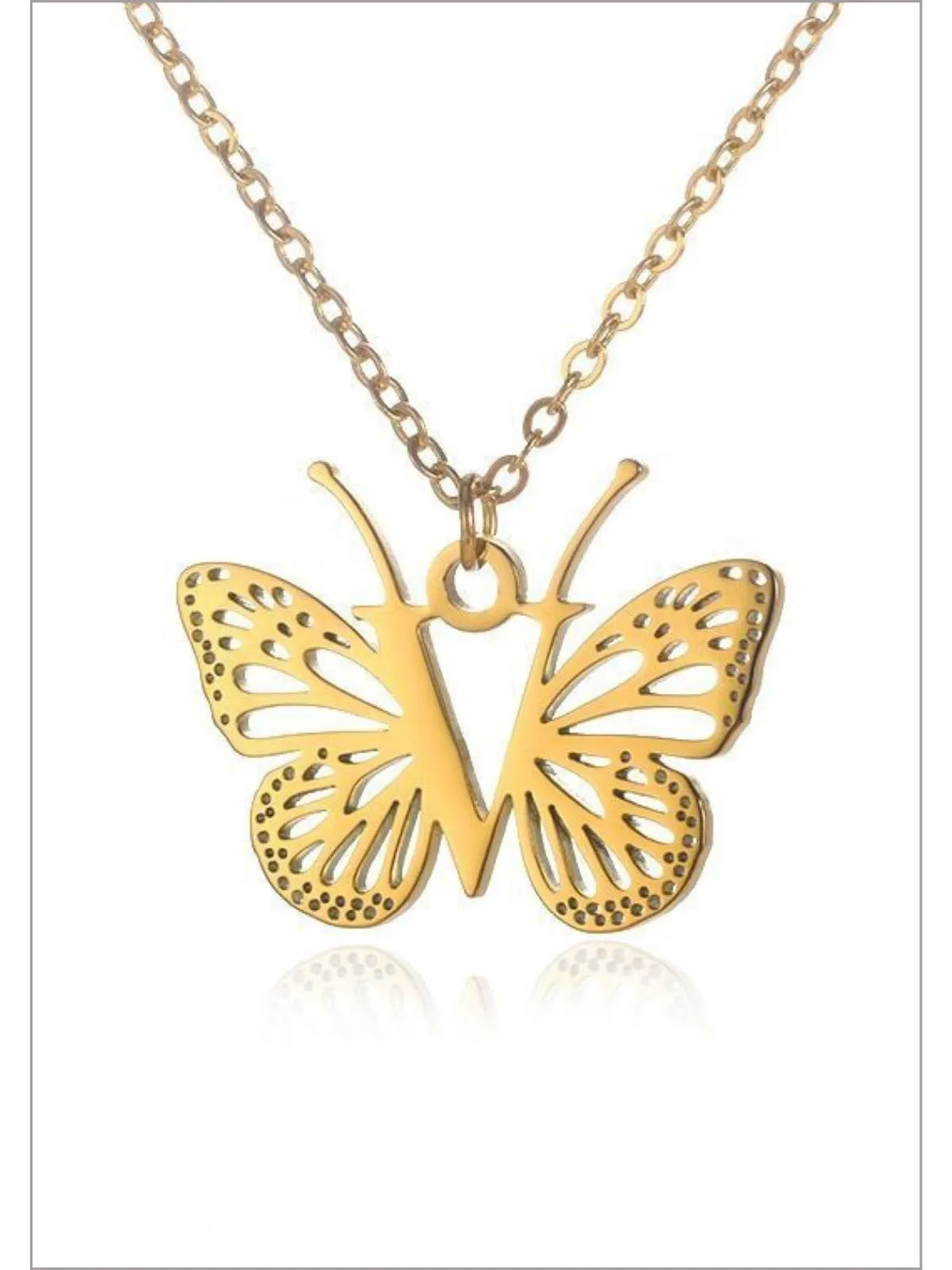 Sweet Keepsake Butterfly Letter Pendant Necklace