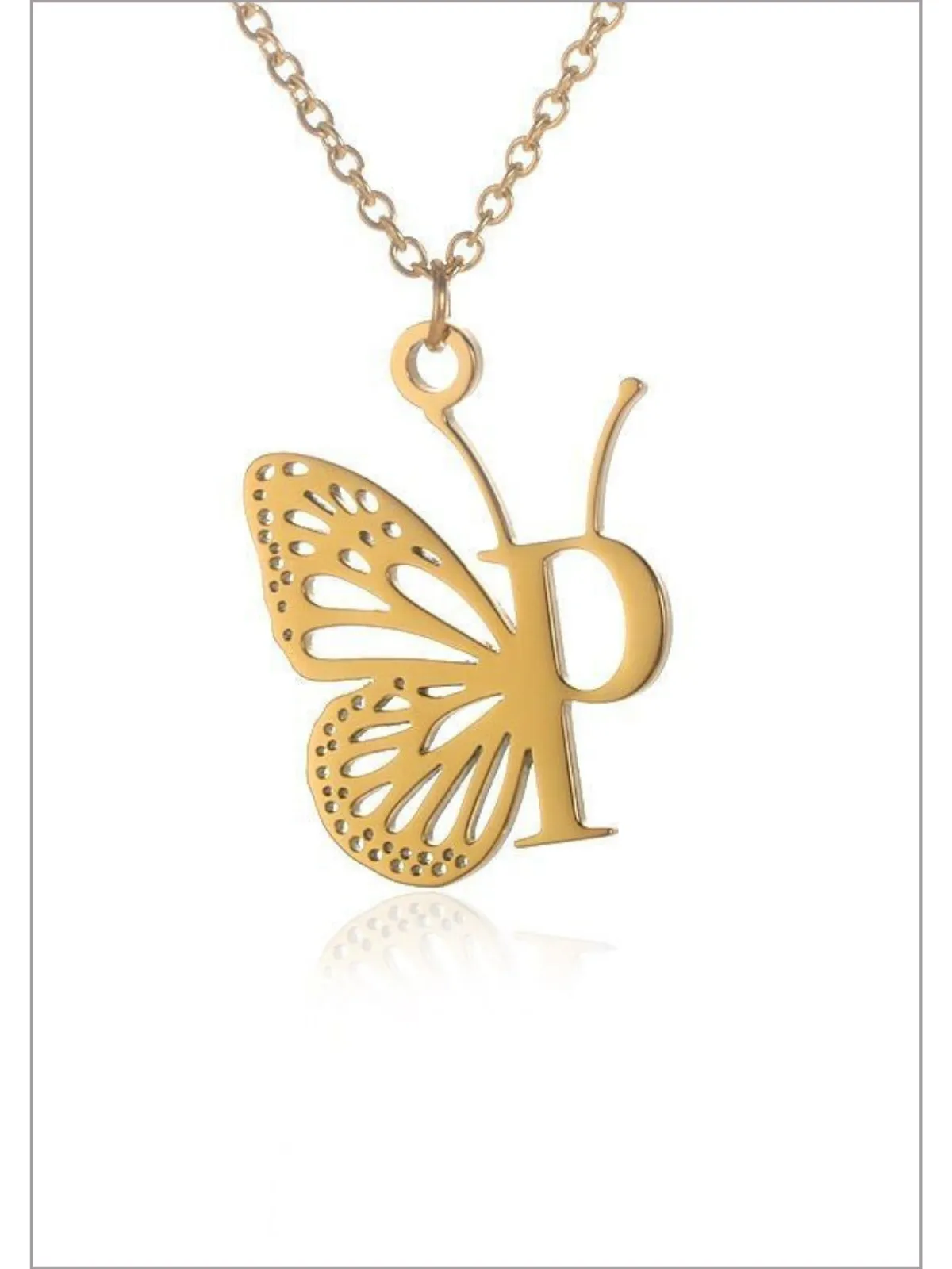 Sweet Keepsake Butterfly Letter Pendant Necklace