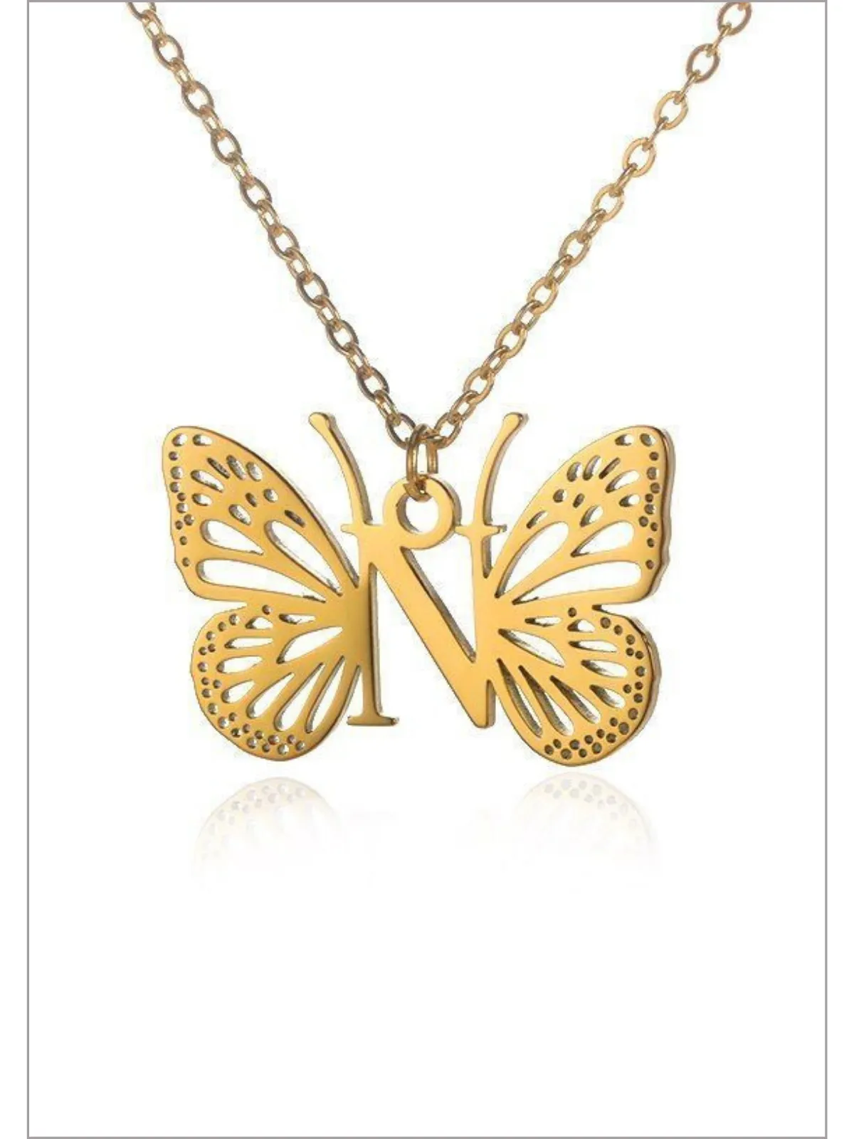 Sweet Keepsake Butterfly Letter Pendant Necklace
