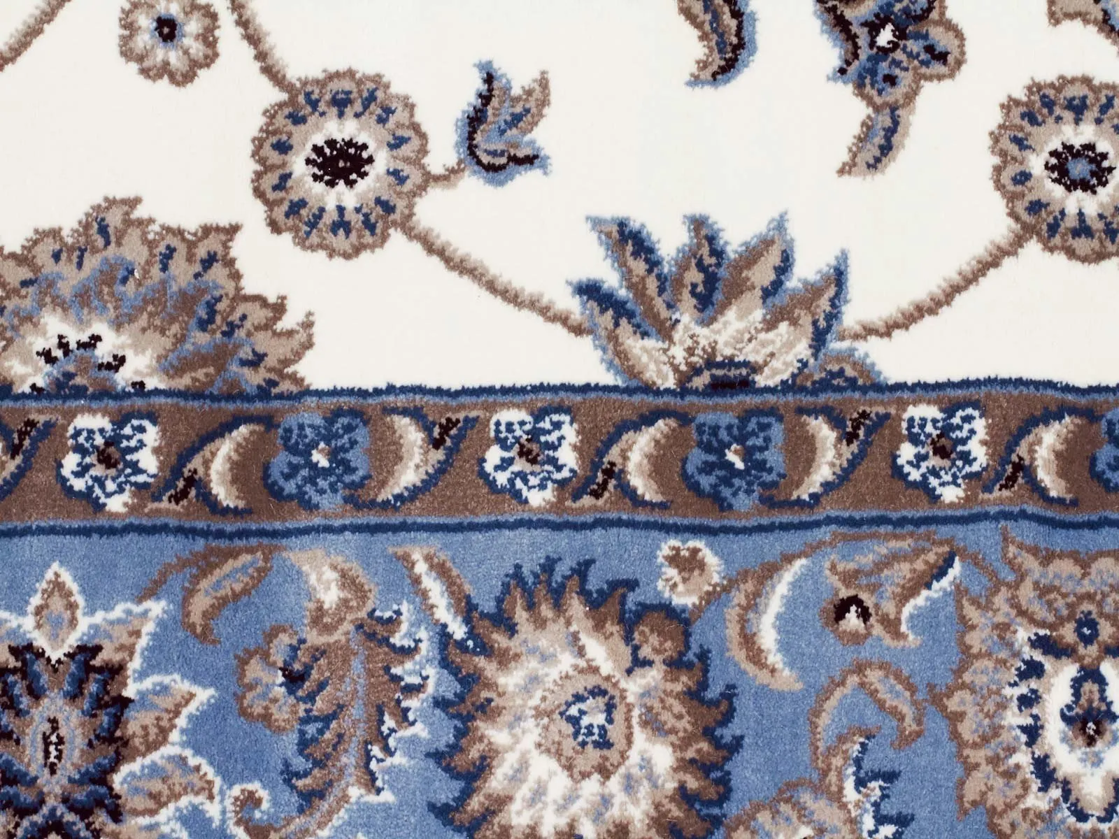 Sydney Classic Runner White with Blue Border Runner Rug