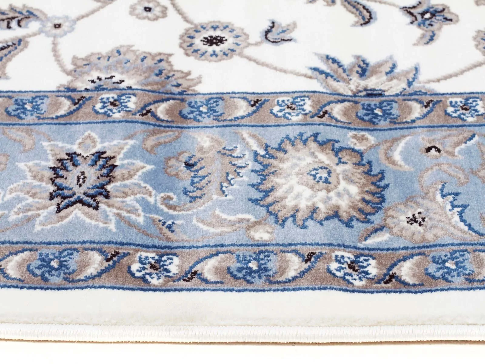 Sydney Classic Runner White with Blue Border Runner Rug