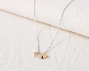 Teardrop Necklace, Gold, Silver, and Rose Gold Pendant