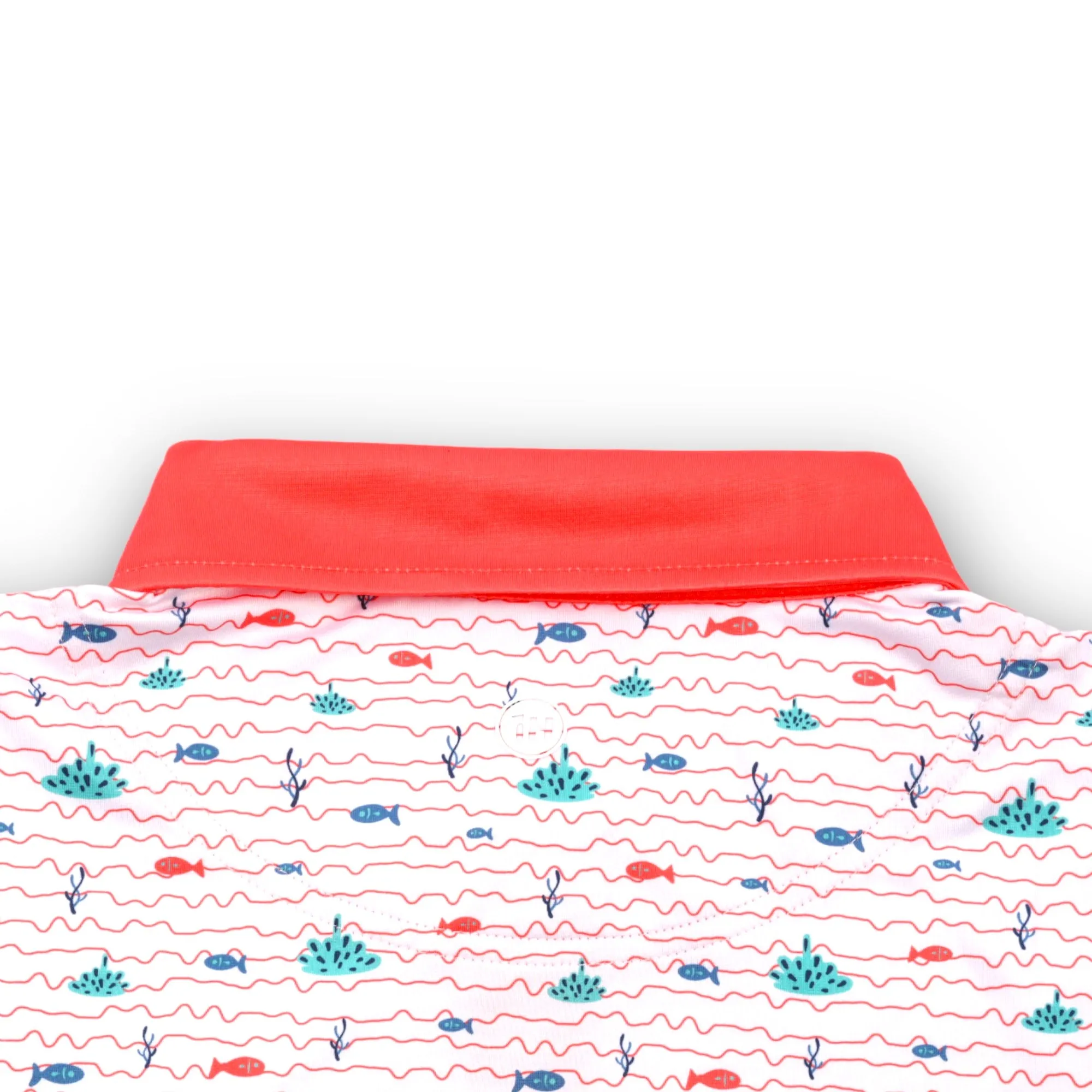 The Coral Wave Pattern Performance Polo