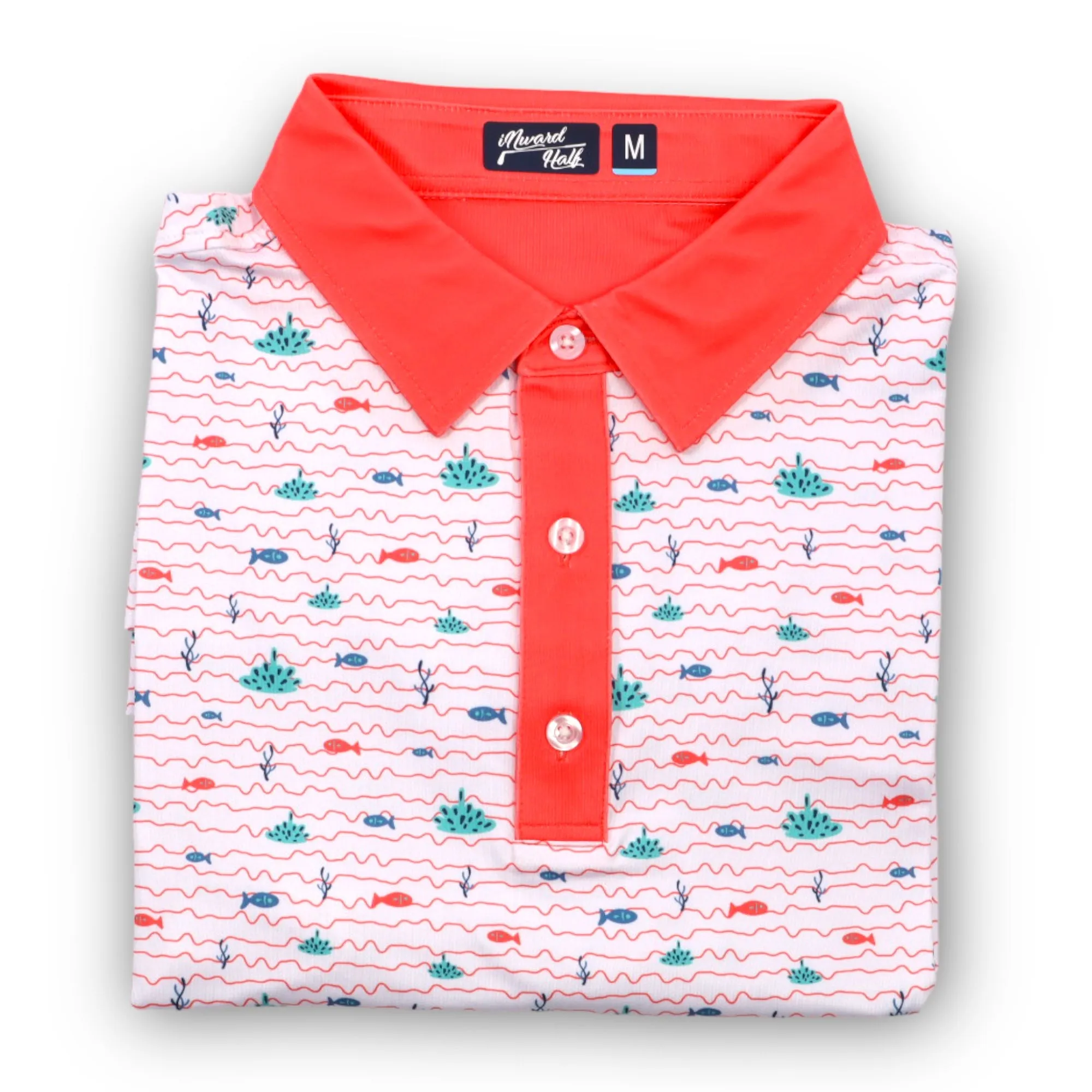 The Coral Wave Pattern Performance Polo