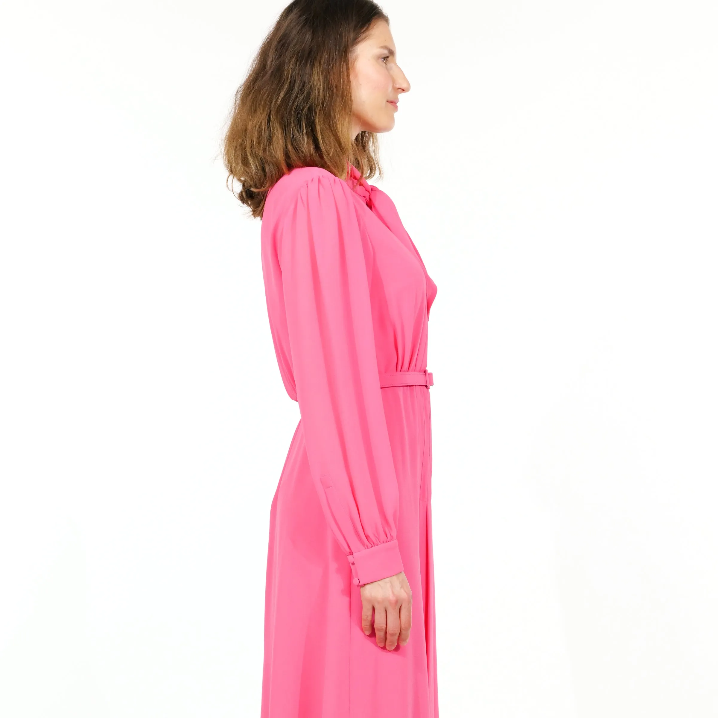The Elegant Tie-Neck Midi Dress