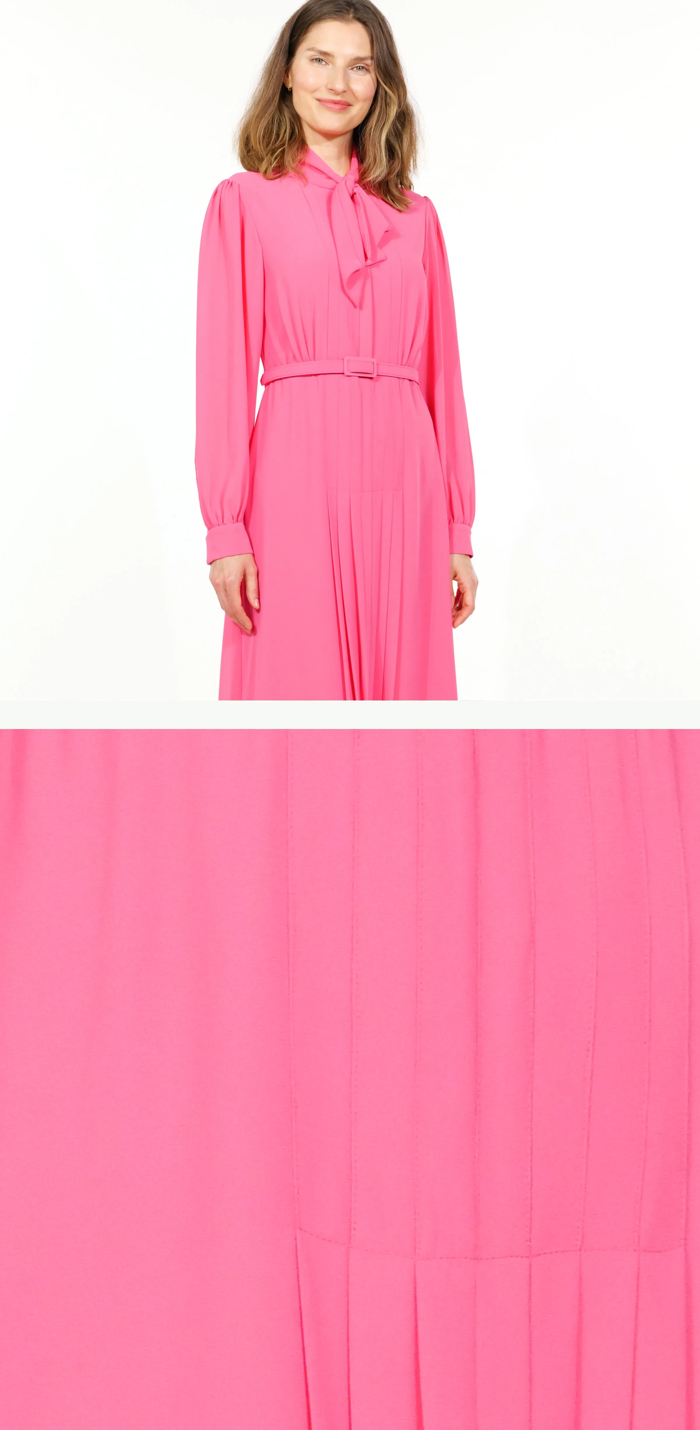 The Elegant Tie-Neck Midi Dress