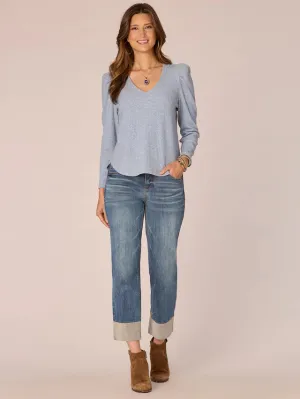 The Juliane V-Neck Puff Shoulder Top