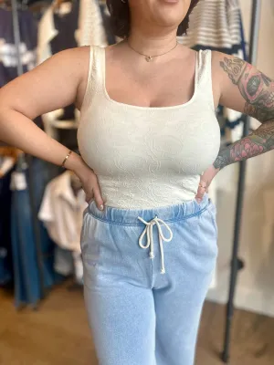 The Kasha Seamless Jacquard Scoop Neck Tank