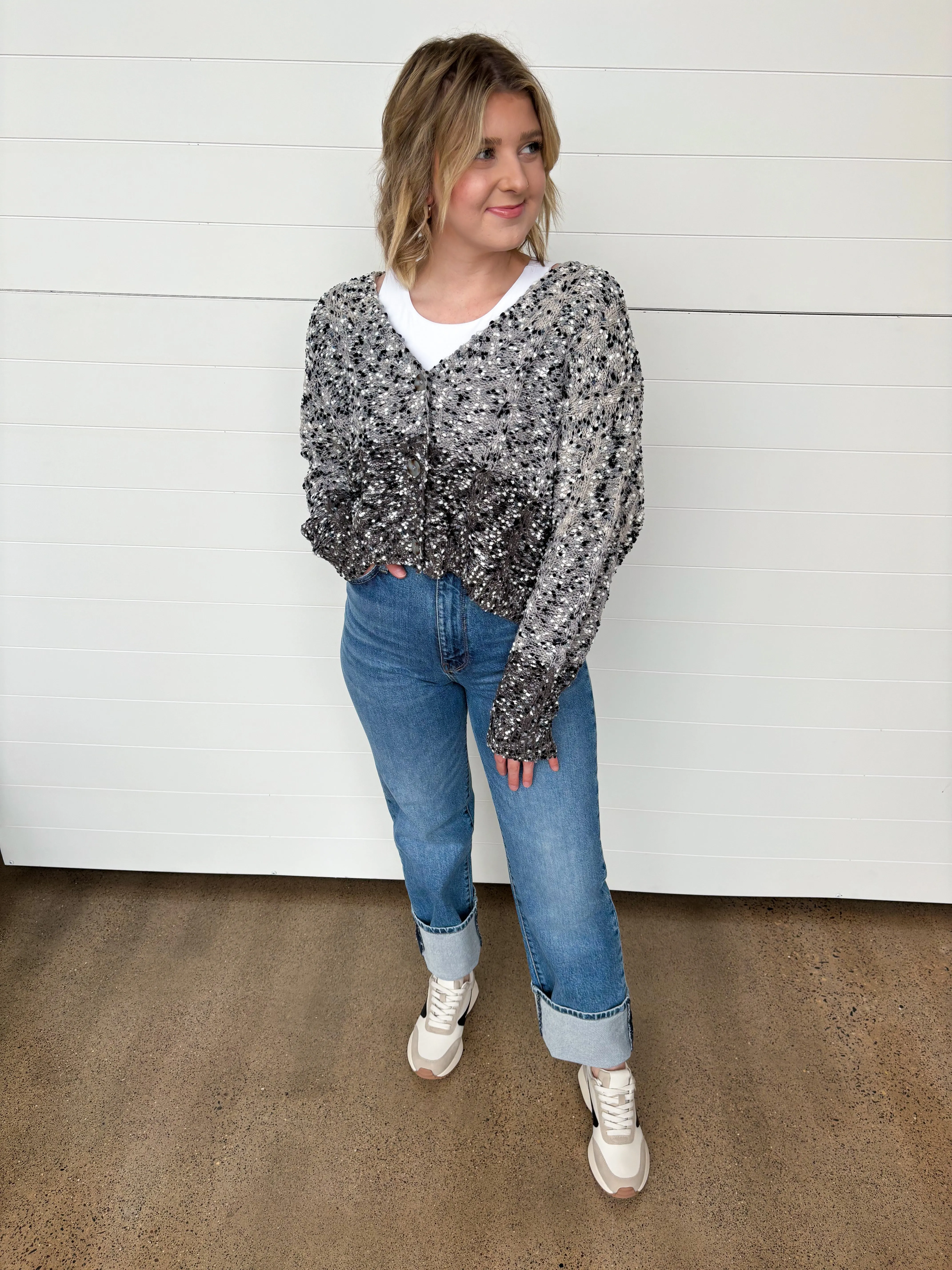 The Tanae Ombre Button Front Cardigan