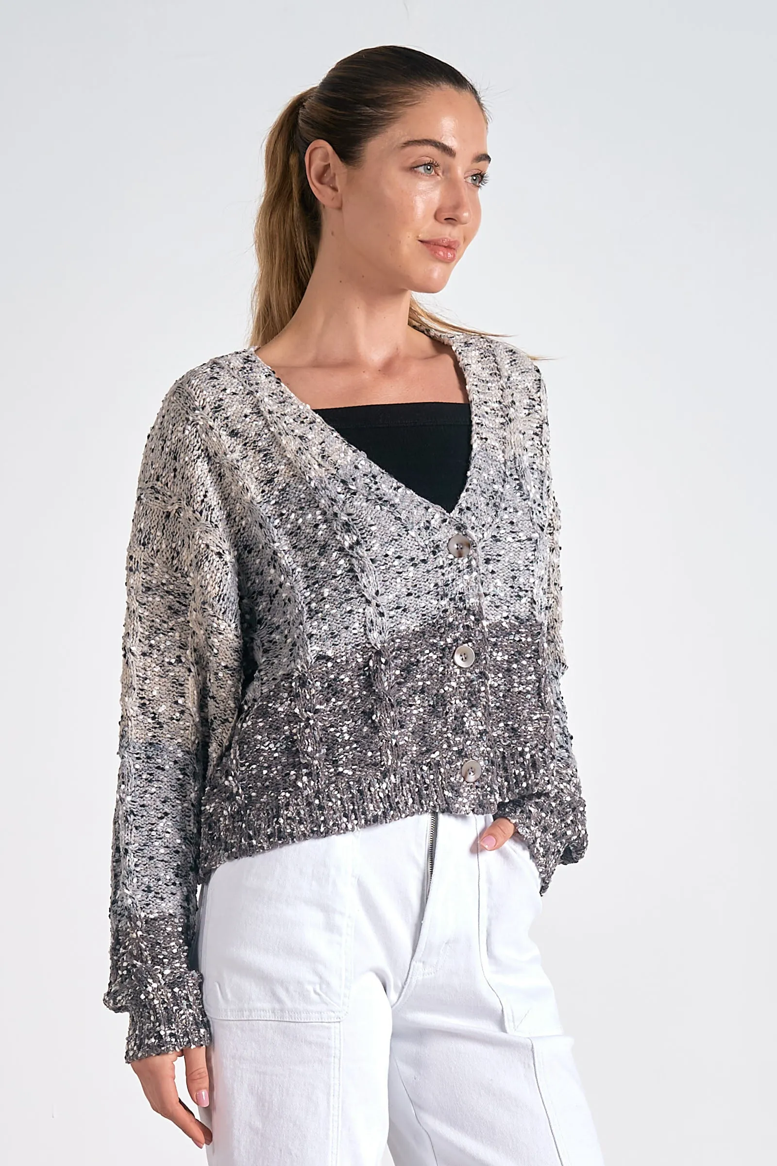 The Tanae Ombre Button Front Cardigan