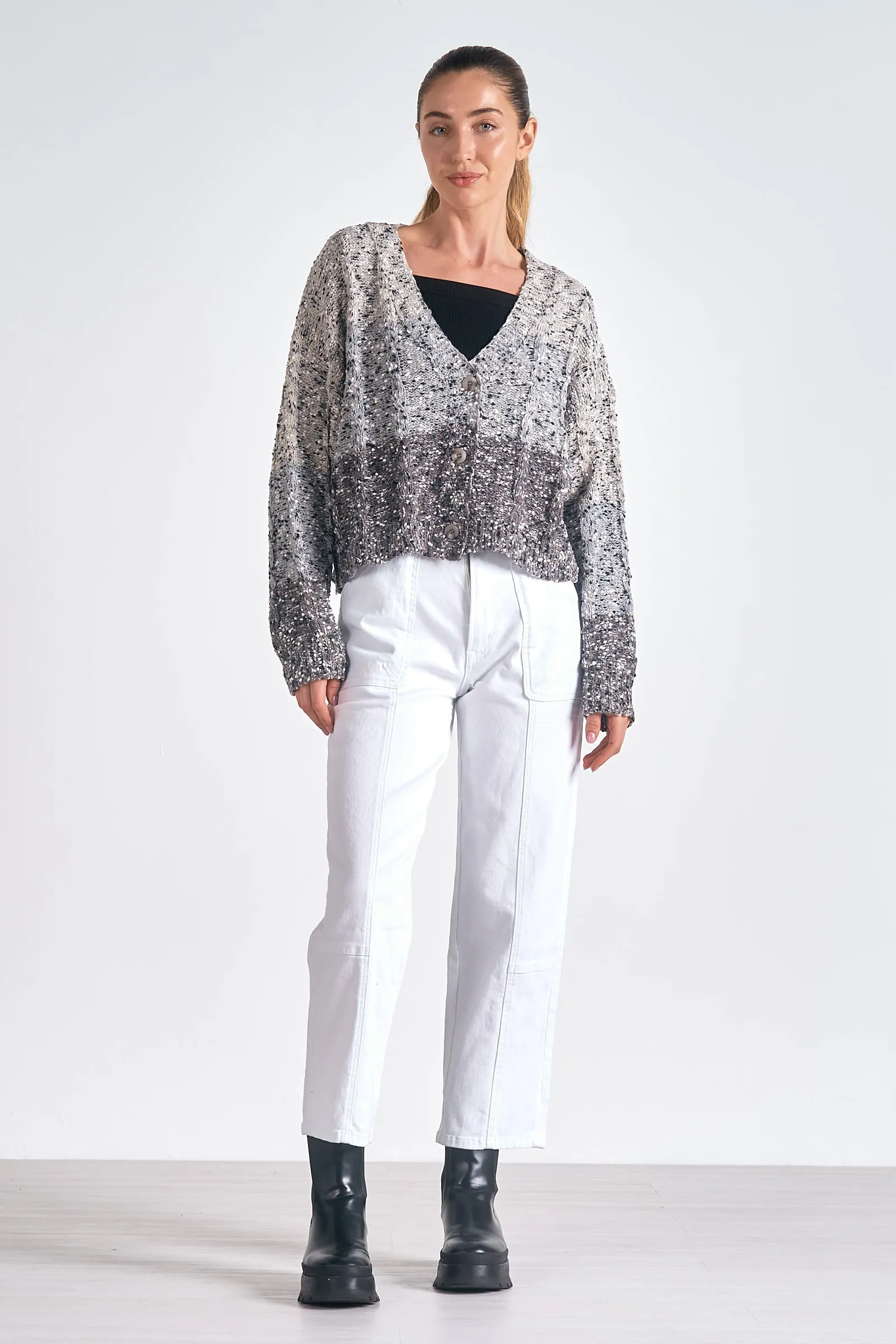 The Tanae Ombre Button Front Cardigan