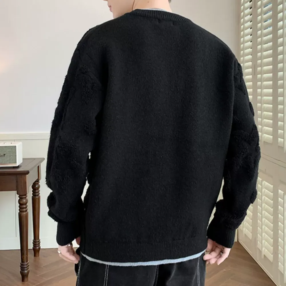 Thickened Star Bottom Flower Sweater