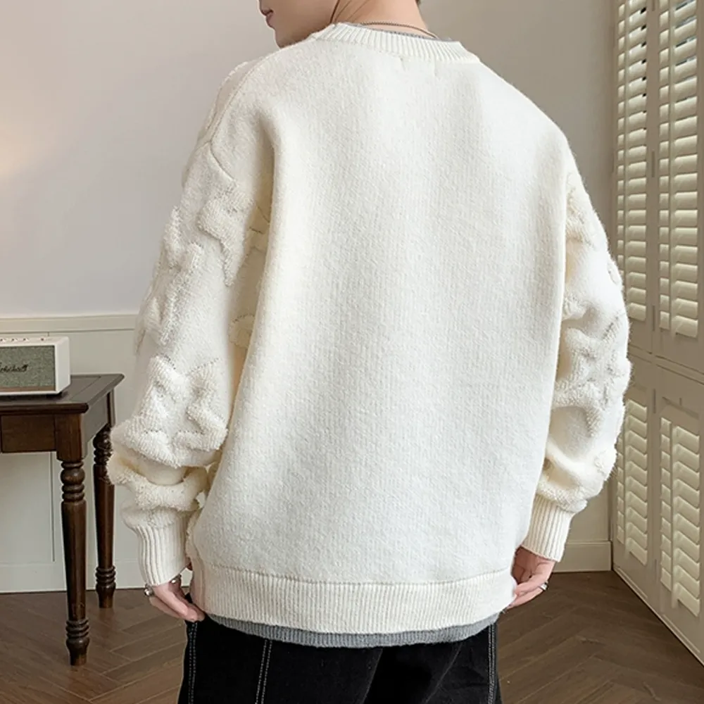 Thickened Star Bottom Flower Sweater