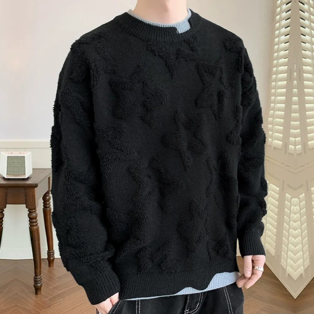 Thickened Star Bottom Flower Sweater