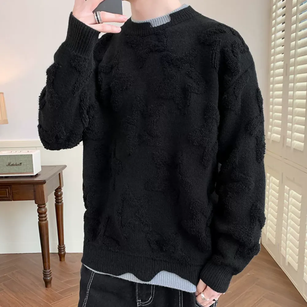 Thickened Star Bottom Flower Sweater