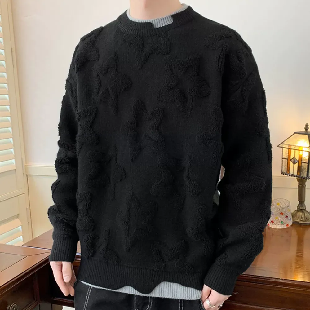 Thickened Star Bottom Flower Sweater
