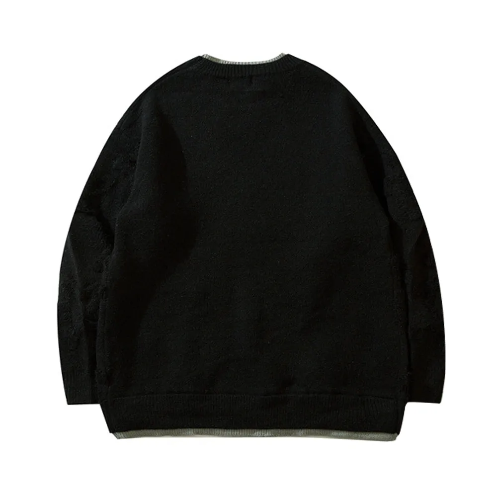 Thickened Star Bottom Flower Sweater