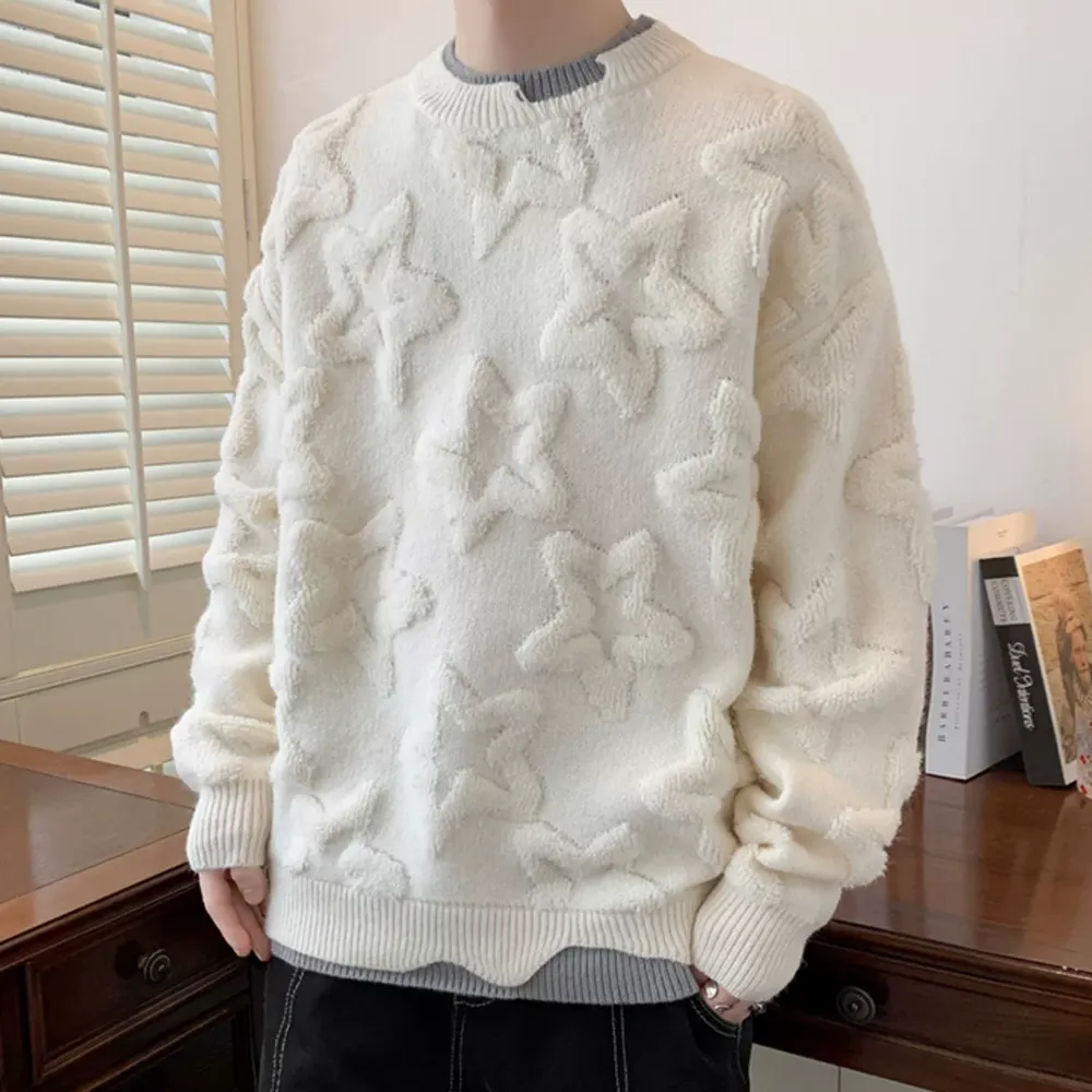 Thickened Star Bottom Flower Sweater