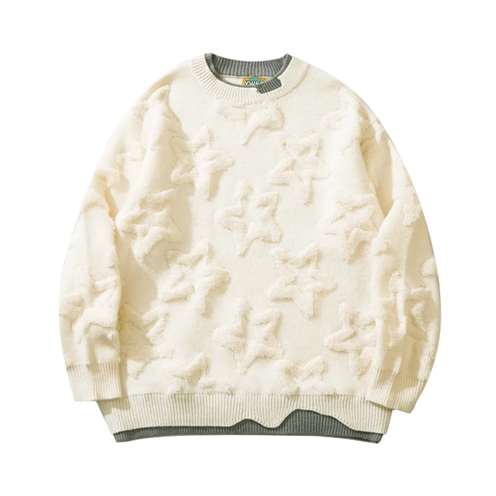 Thickened Star Bottom Flower Sweater
