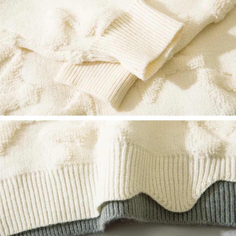 Thickened Star Bottom Flower Sweater