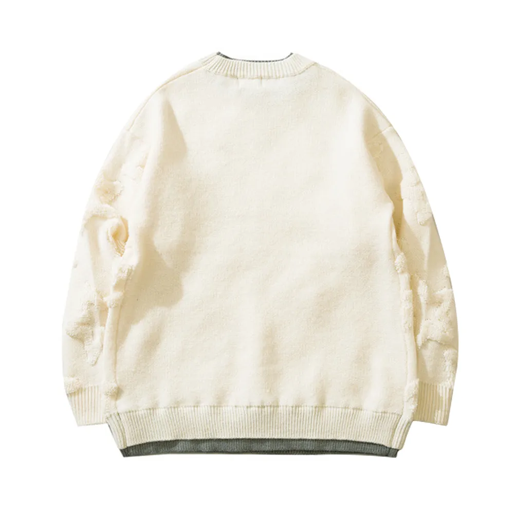 Thickened Star Bottom Flower Sweater
