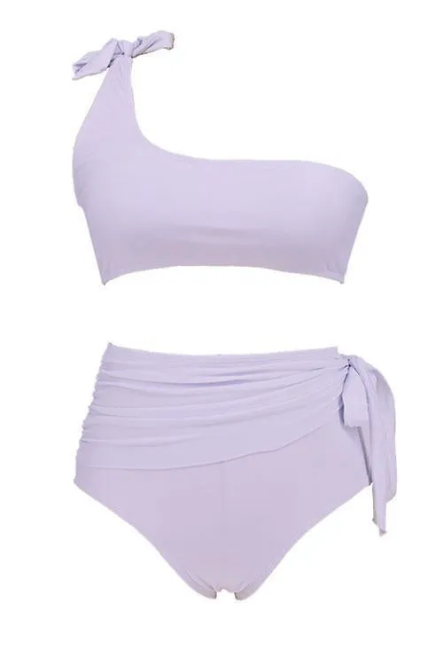 Tie Decor High Waist Bikini Set