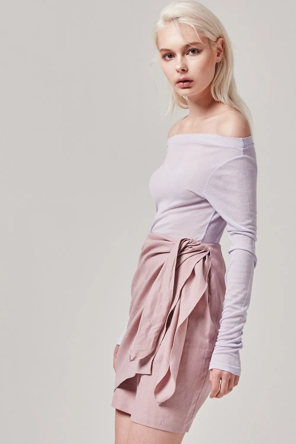 Tie Front Wrap Mini Skirt