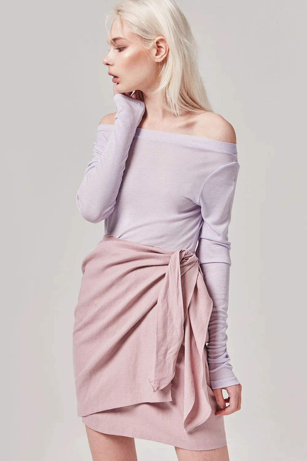 Tie Front Wrap Mini Skirt