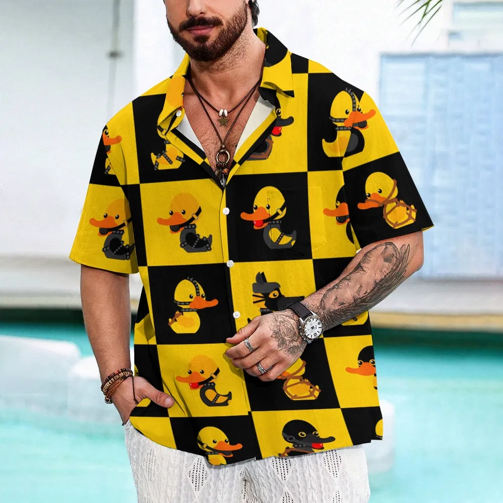 Tied Up Little Yellow Duck Casual Short Sleeve Shirt 2405001039