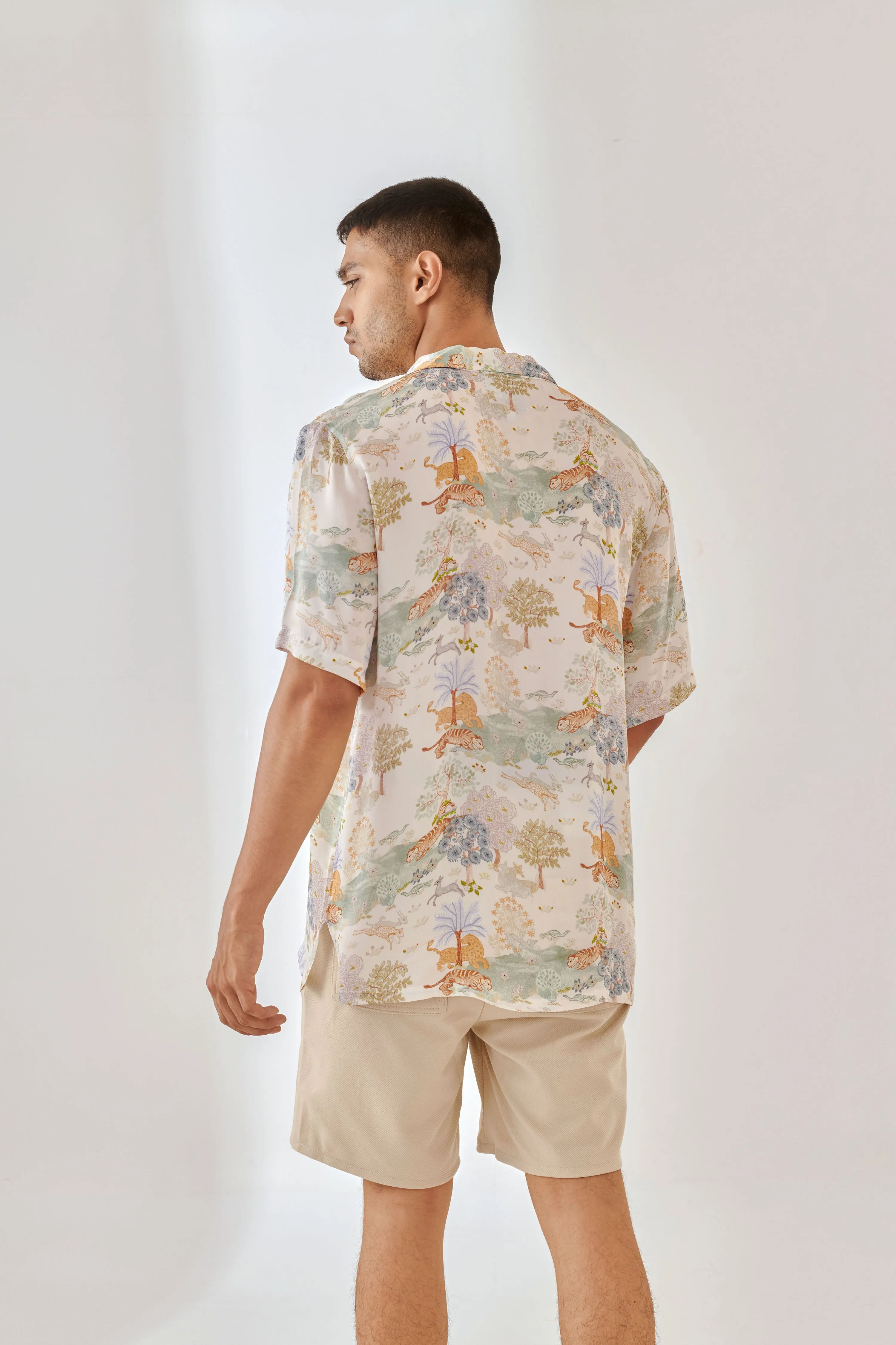 Tiger Crepe White Oversize shirt