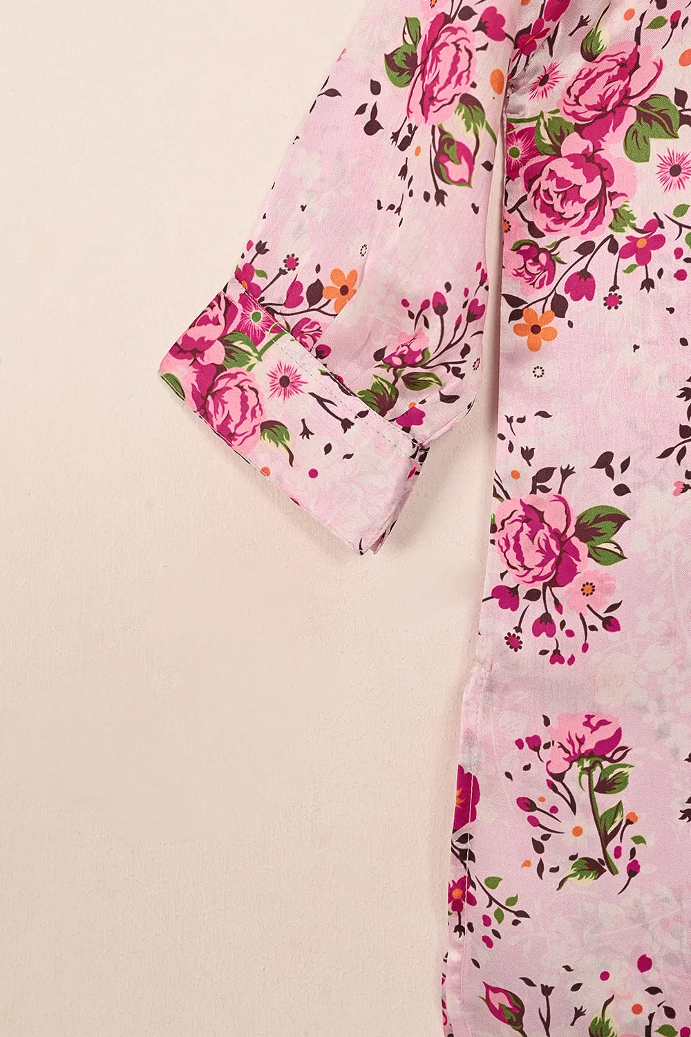 TKF-154-Pink - Kids 2Pc Digital Silk Co-Ord Set