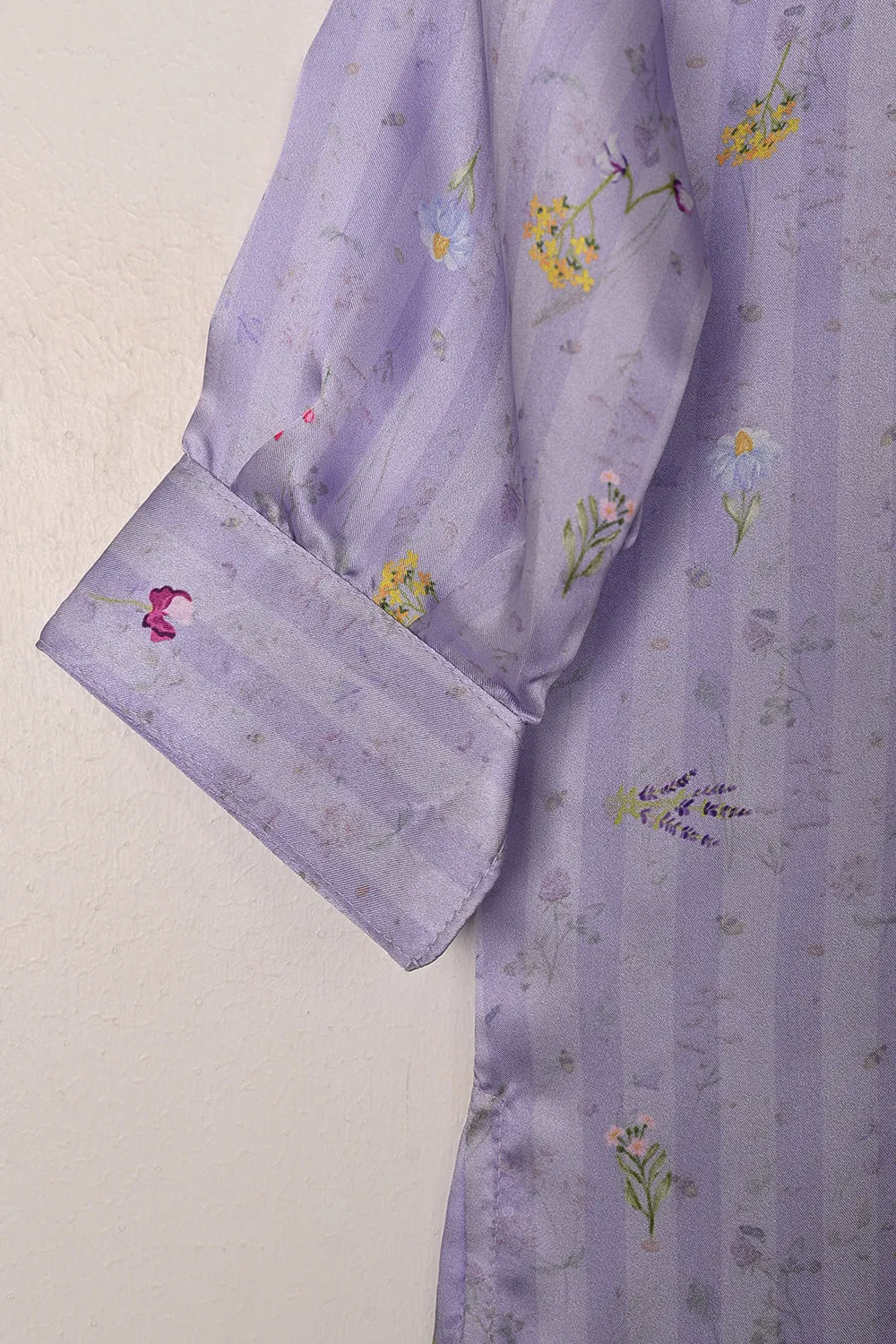 TKF-296-Light Purple - Kids 2Pc Digital Silk Co-Ord Set
