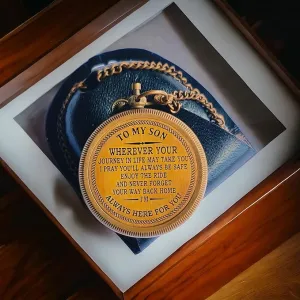 to My Son Compass with Leather Case -Mom to Son Compass – to My Son Love Mom – Mother to Son Gifts - Graduation Day Gifts for Son - Son Birthday Gifts - Confirmation Gifts for Son-Gift for Students