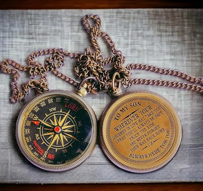 to My Son Compass with Leather Case -Mom to Son Compass – to My Son Love Mom – Mother to Son Gifts - Graduation Day Gifts for Son - Son Birthday Gifts - Confirmation Gifts for Son-Gift for Students