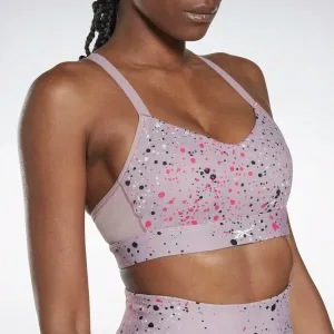 TOP REEBOK BRA LUX FITNESS SPORTS DONNA CROSSFIT SAFARI ROSA
