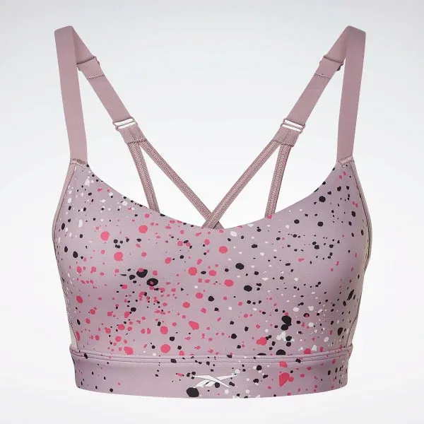 TOP REEBOK BRA LUX FITNESS SPORTS DONNA CROSSFIT SAFARI ROSA
