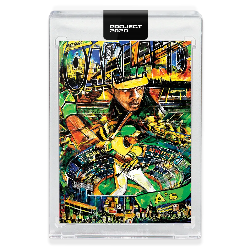 Topps PROJECT 2020 Card 185 - 1980 Rickey Henderson by Andrew Thiele - Print Run: 4046