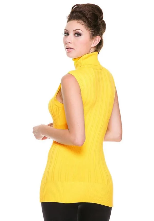 Turtle Neck Sleeveless Sweater Top