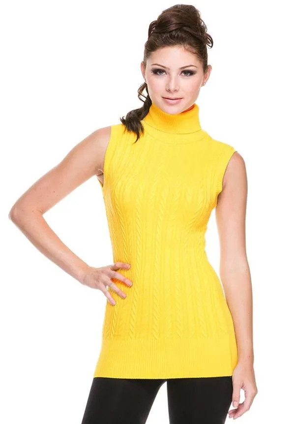 Turtle Neck Sleeveless Sweater Top