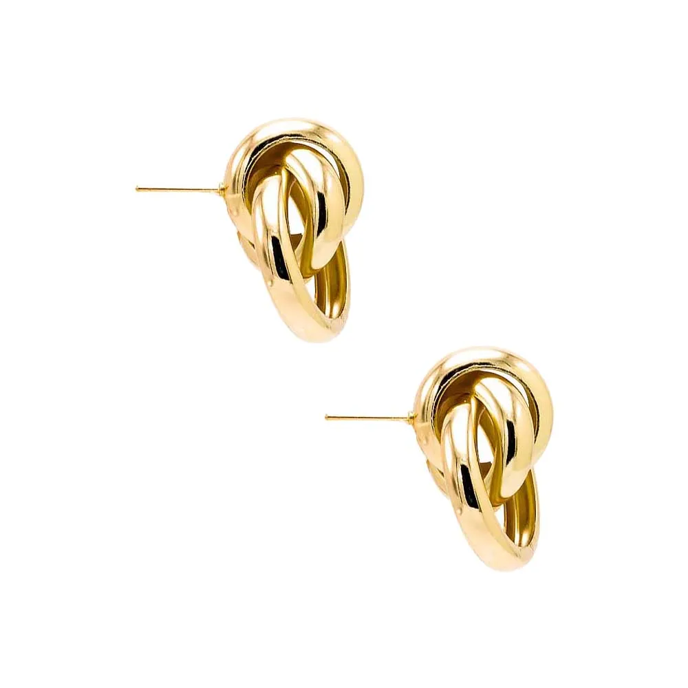 Twister Looped Dangling Drop Stud Earring