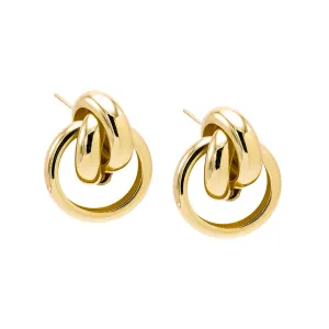 Twister Looped Dangling Drop Stud Earring