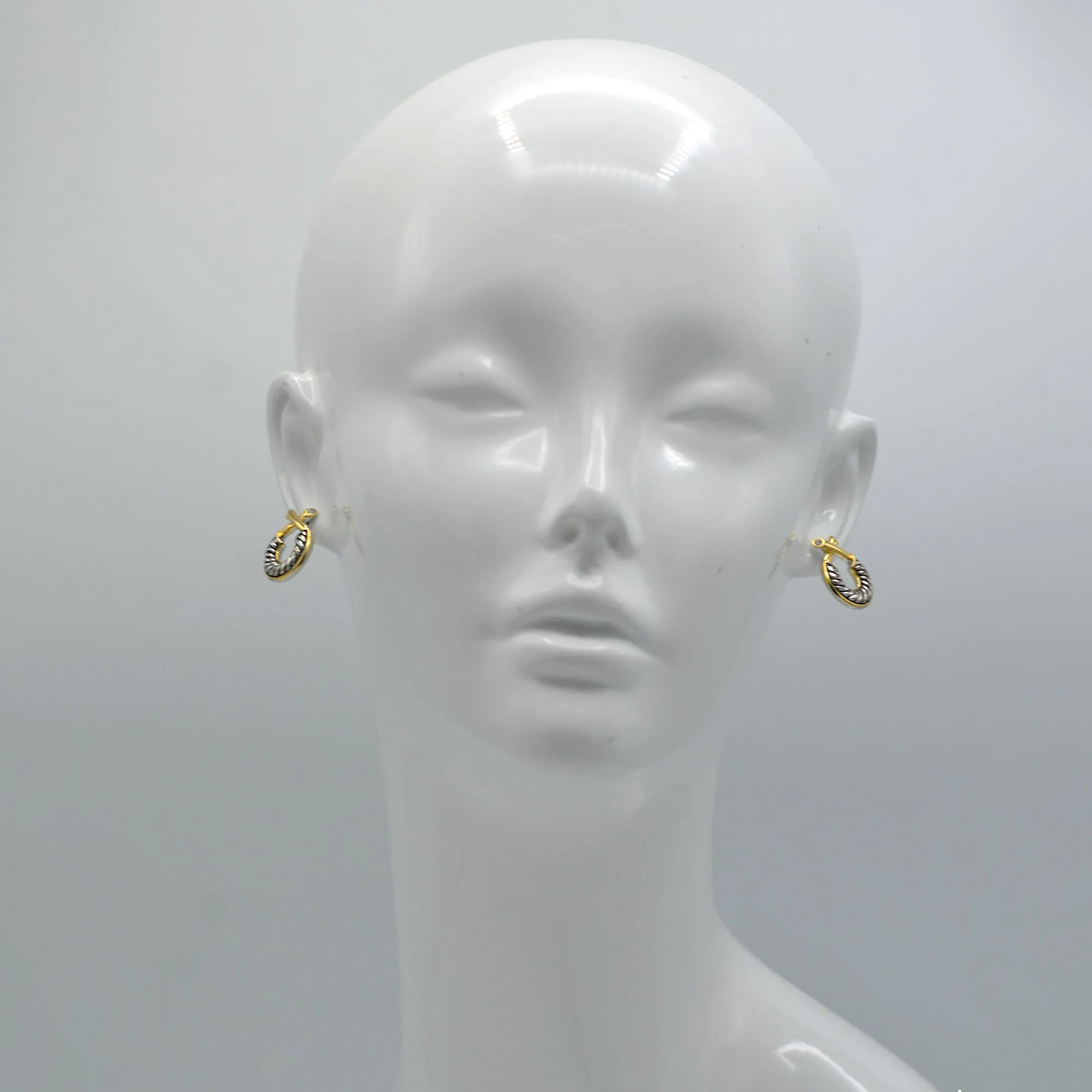 Two Tone Classic Cable Earrings #611091ER(FA19)