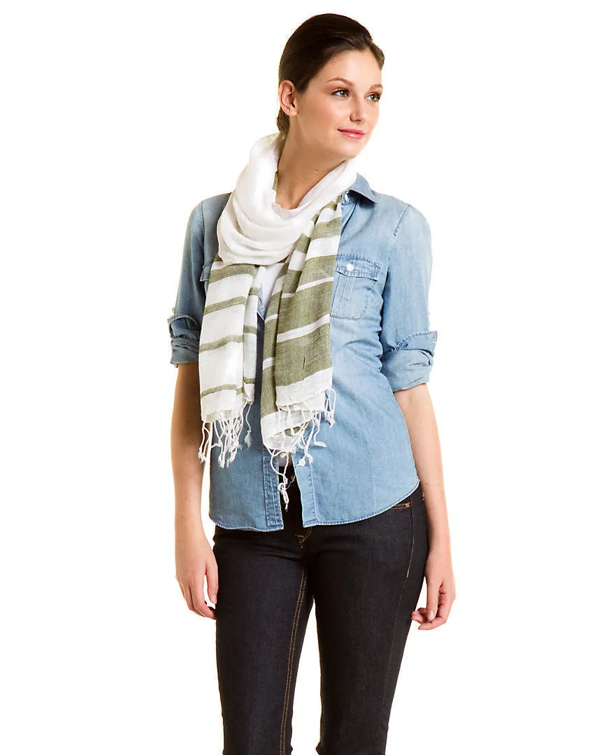 Two Toned Striped Scarf