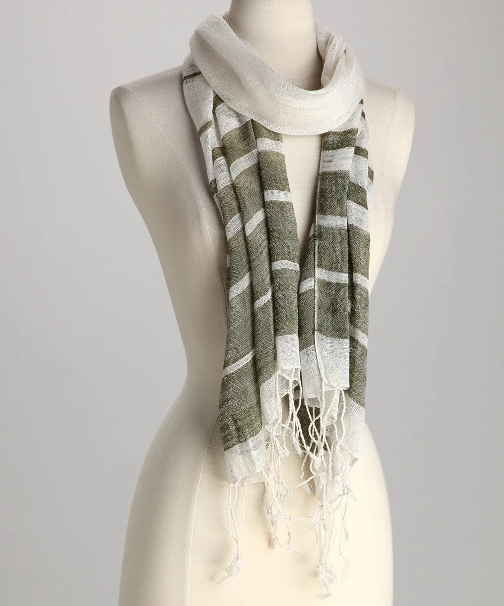 Two Toned Striped Scarf