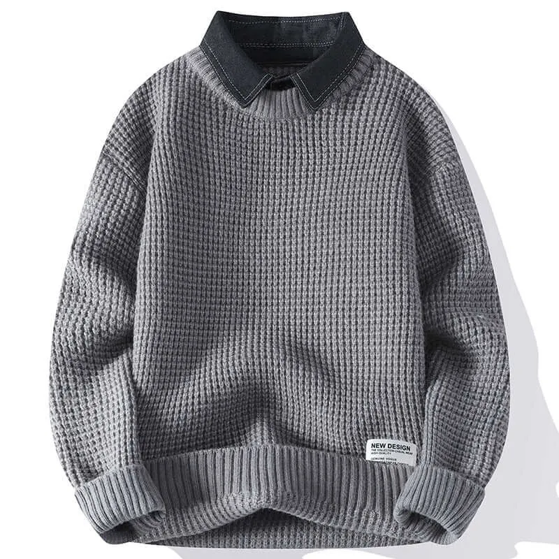 Unisex Knit Collar Sweater | Winter Pullover