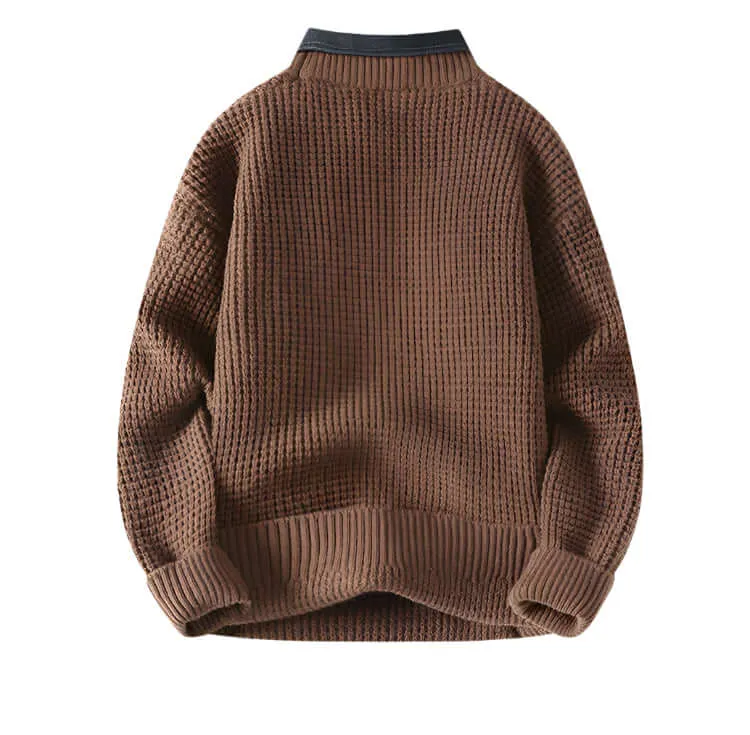 Unisex Knit Collar Sweater | Winter Pullover