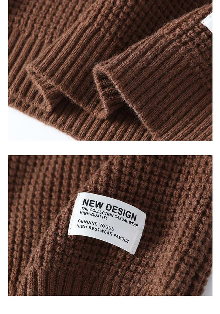 Unisex Knit Collar Sweater | Winter Pullover