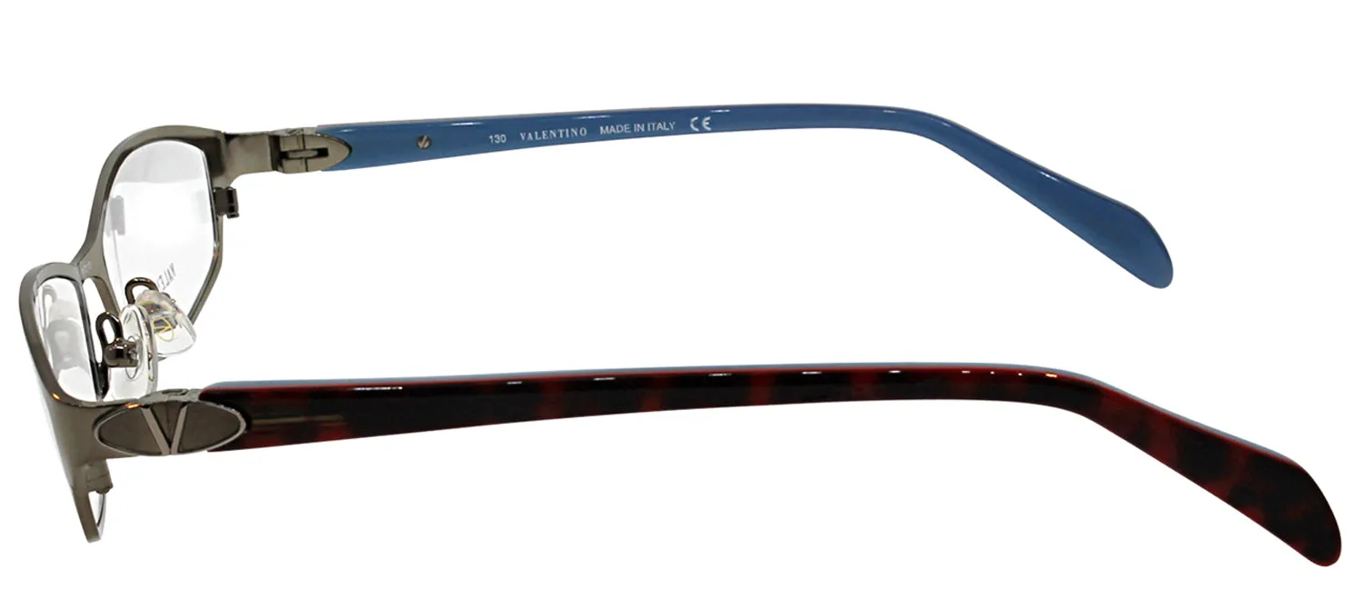 Valentino VL 5591 NJS Rectangle Metal Silver Eyeglasses with Demo Lens